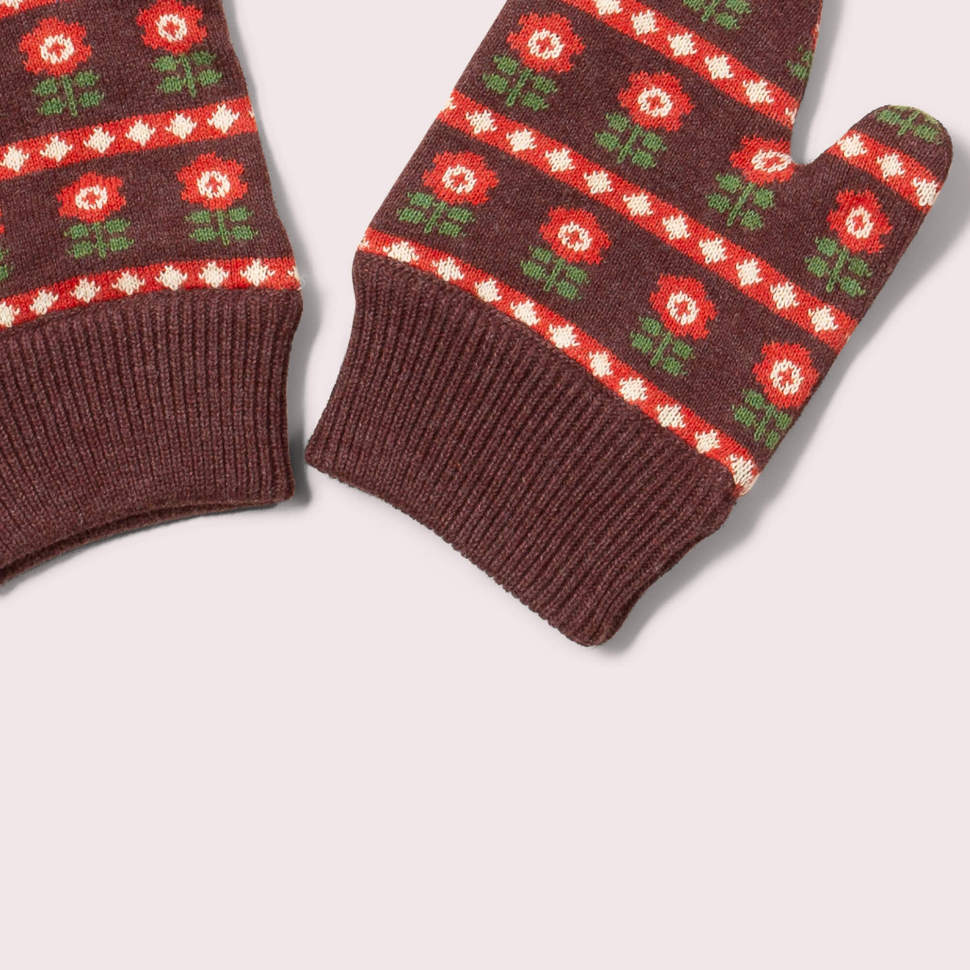Collecting Flowers Knitted Mittens