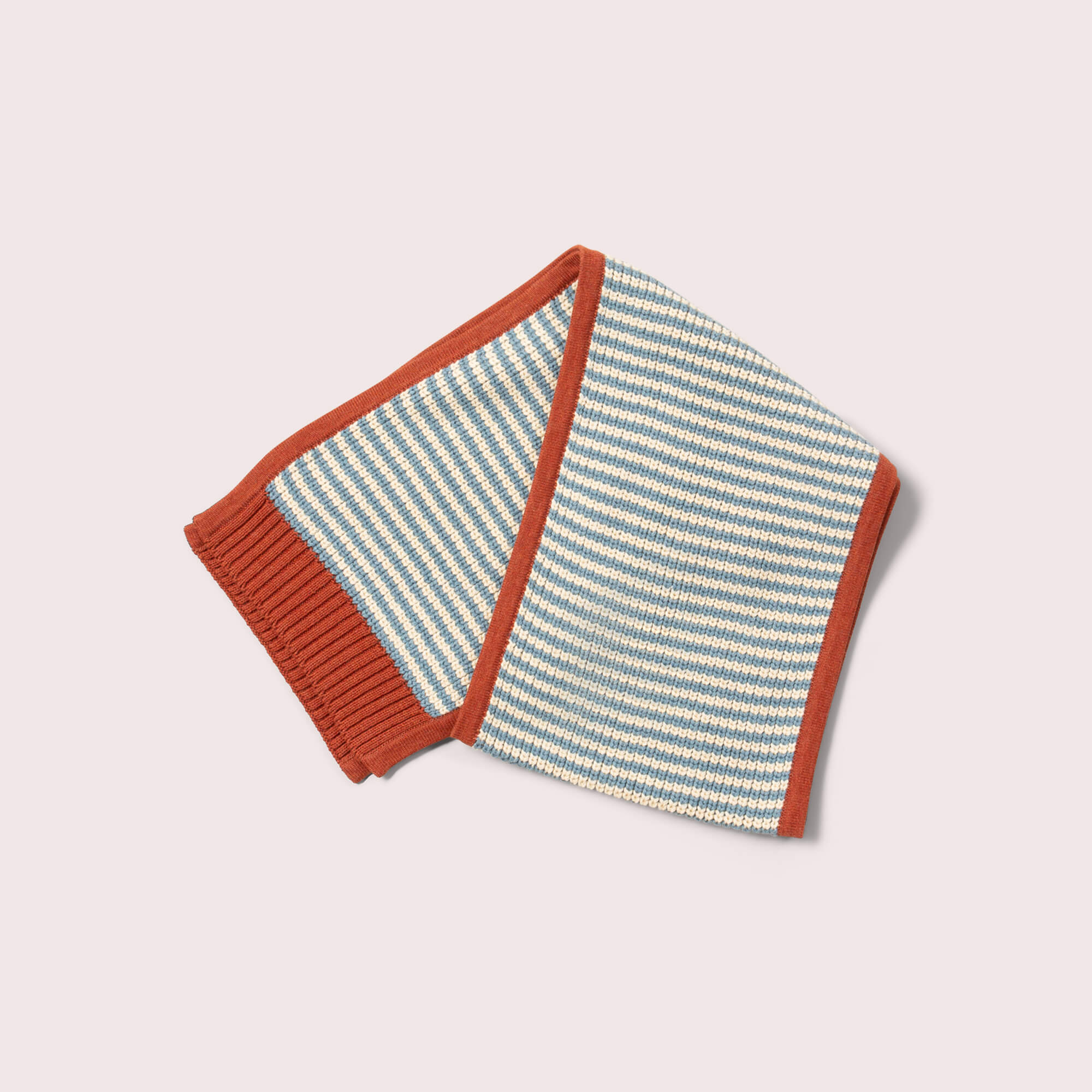 Blue Striped Knitted Scarf