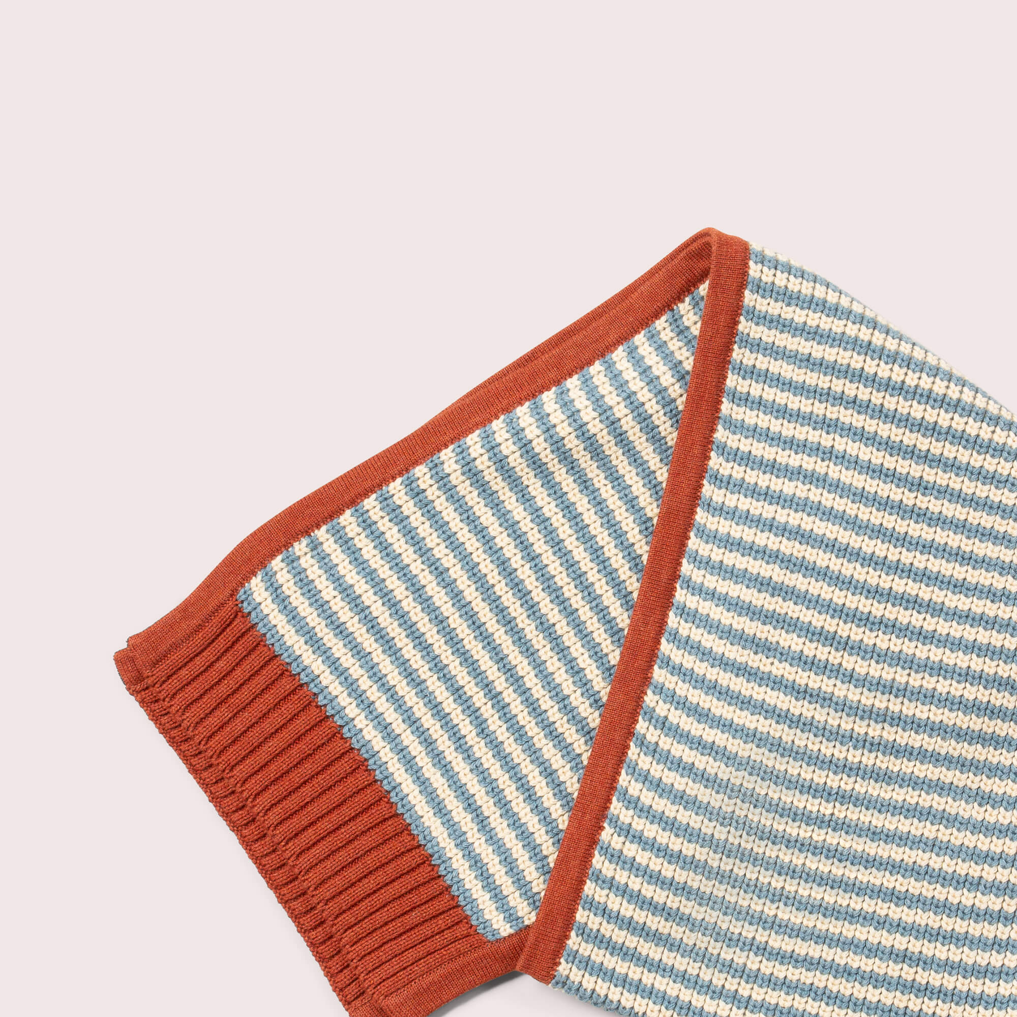 Blue Striped Knitted Scarf