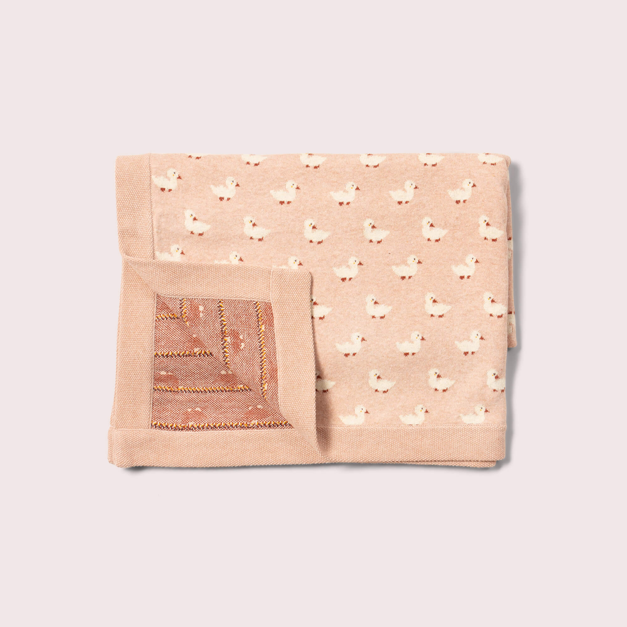 Puddle Ducks Knitted Organic Baby Blanket