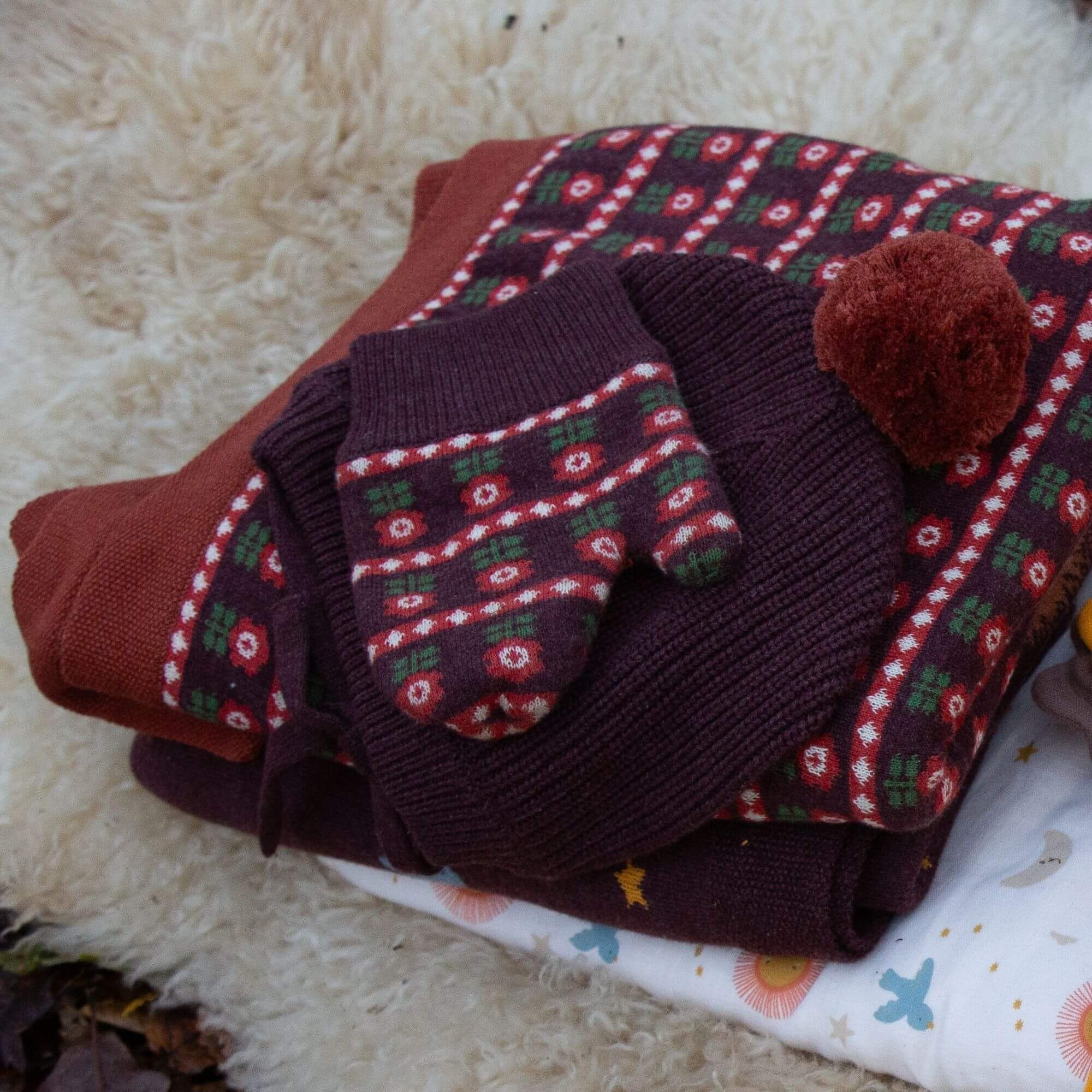 Collecting Flowers Knitted Organic Baby Blanket