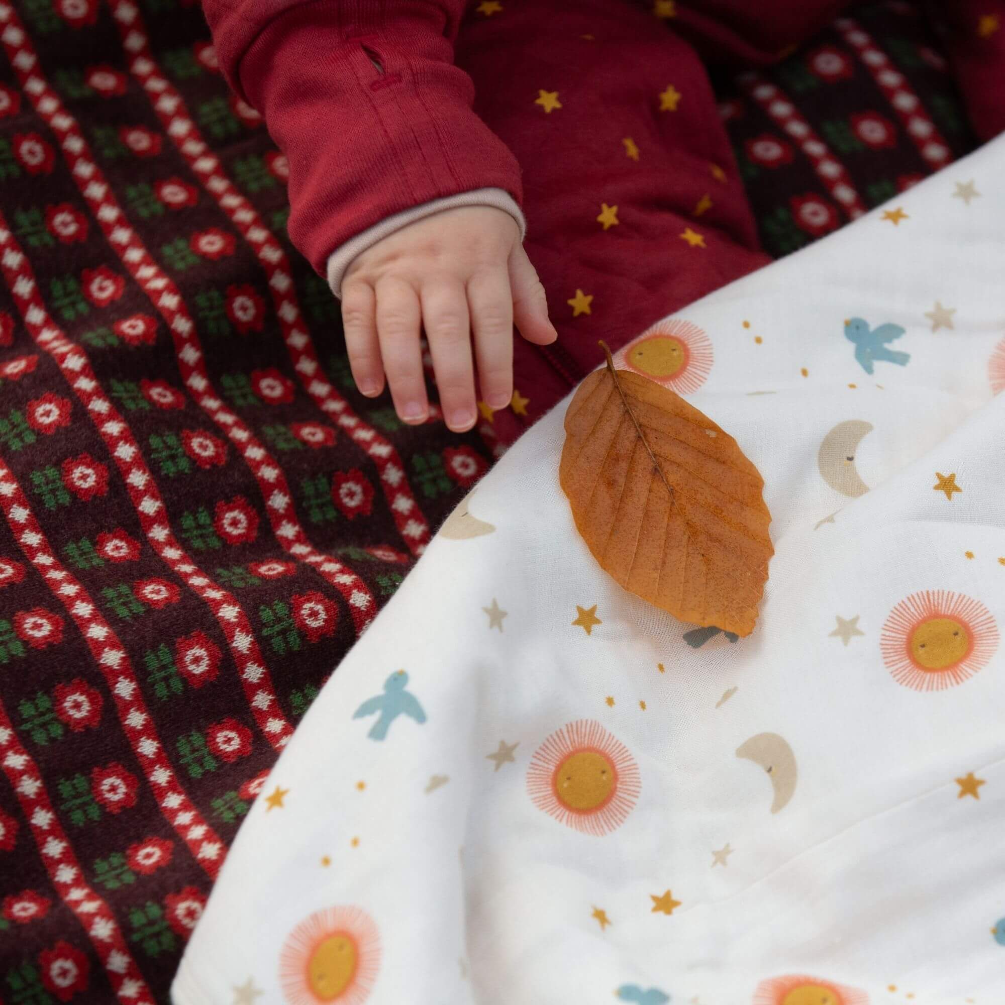 Collecting Flowers Knitted Organic Baby Blanket