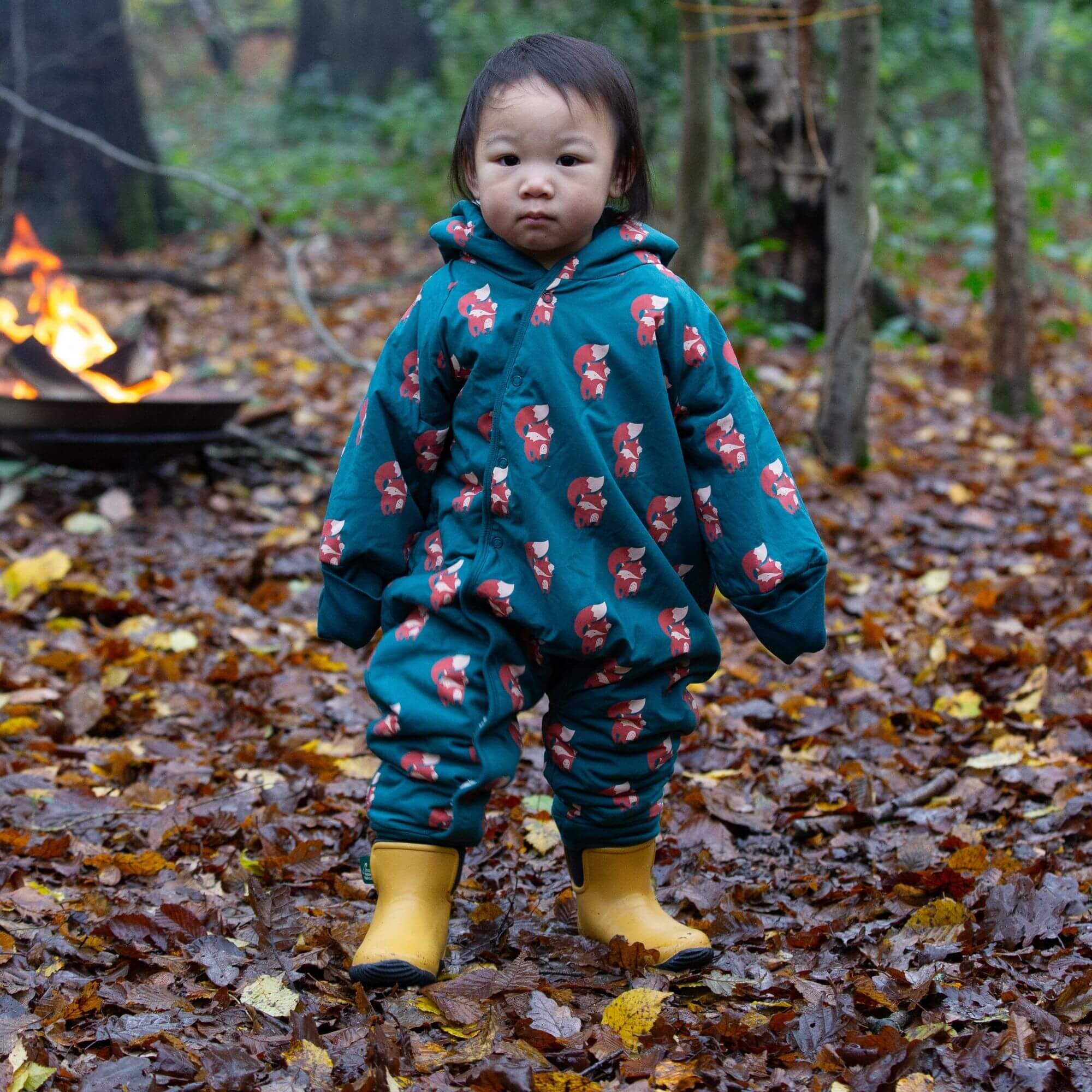 Red Foxes Sherpa Lined Snowsuit