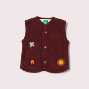 Chocolate Sherpa Lined Reversible Gilet