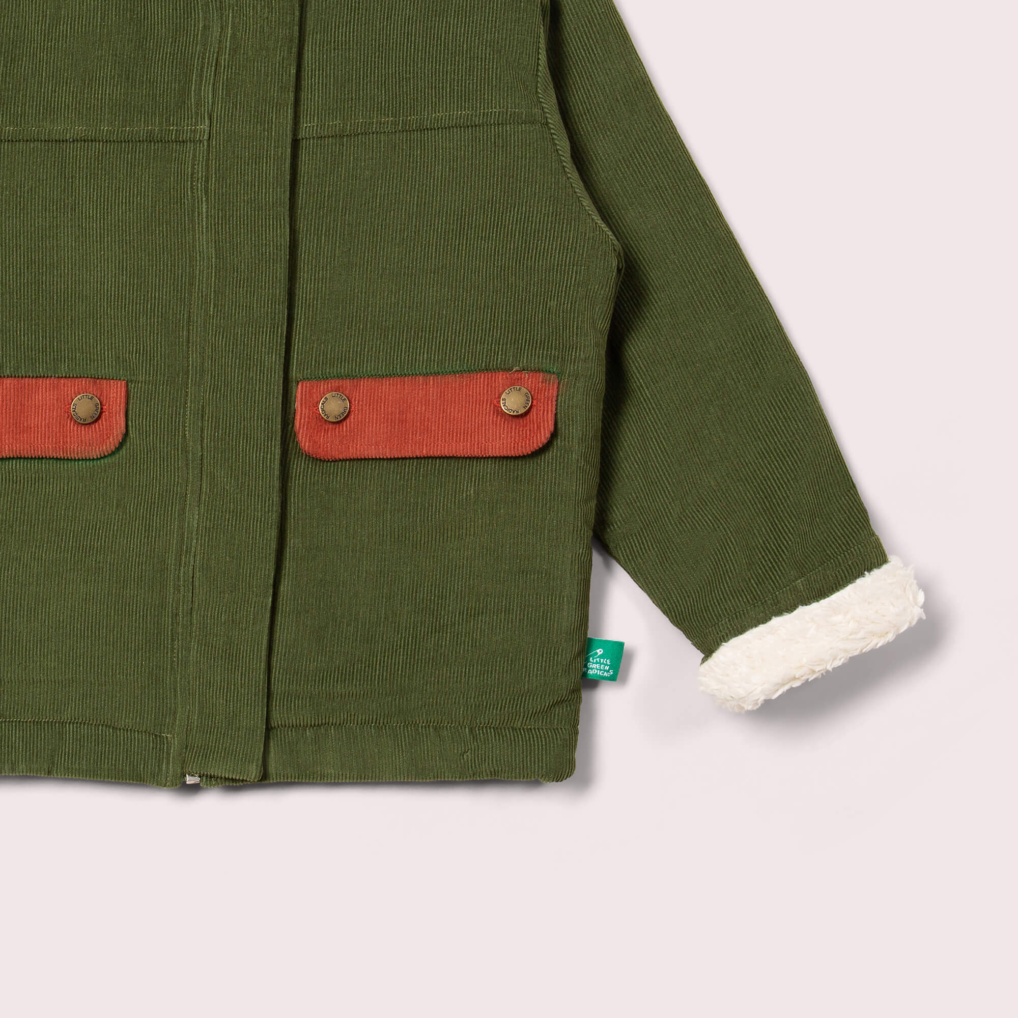 Chive Sherpa Lined Barn Jacket