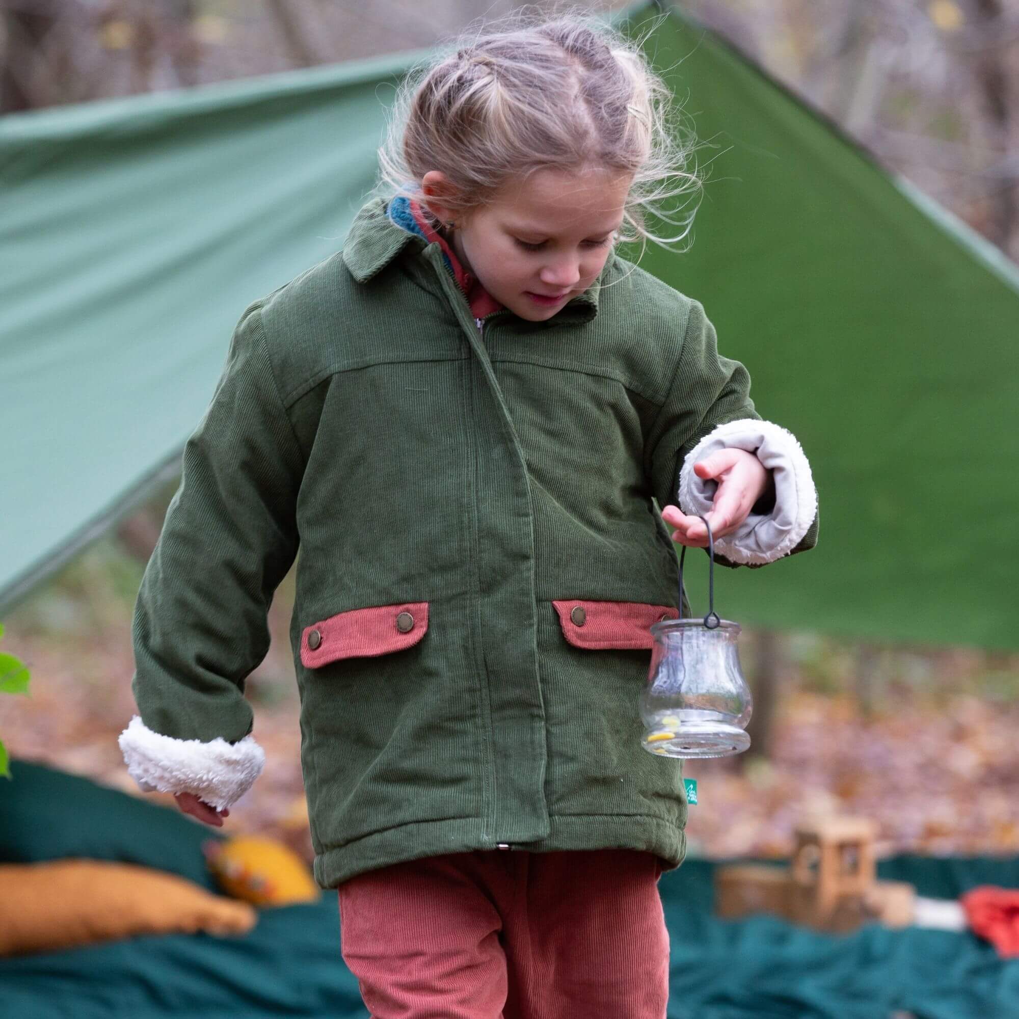 Chive Sherpa Lined Barn Jacket