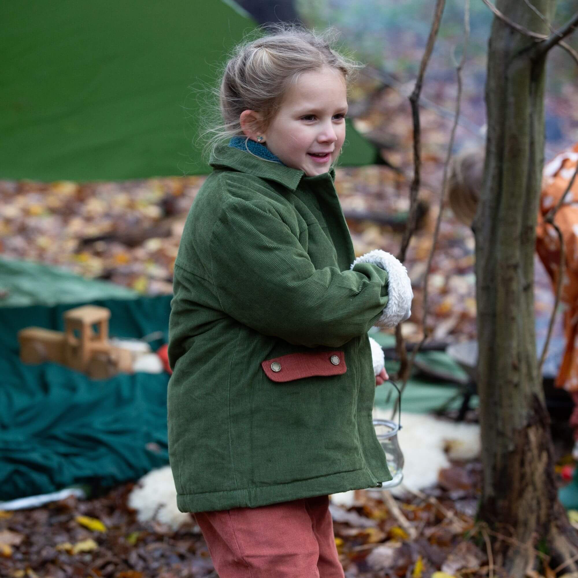Chive Sherpa Lined Barn Jacket
