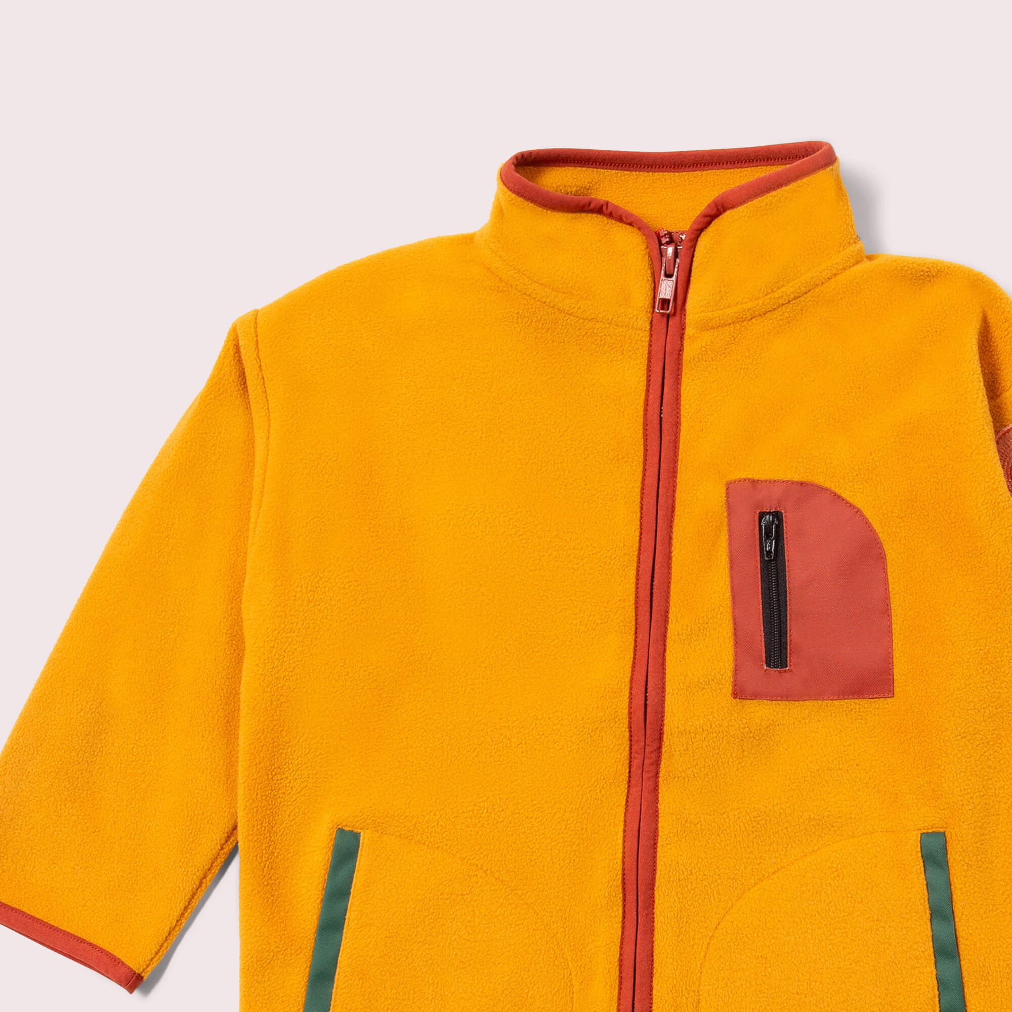Gold Zip Up Recycled Polar Fleece Jacket