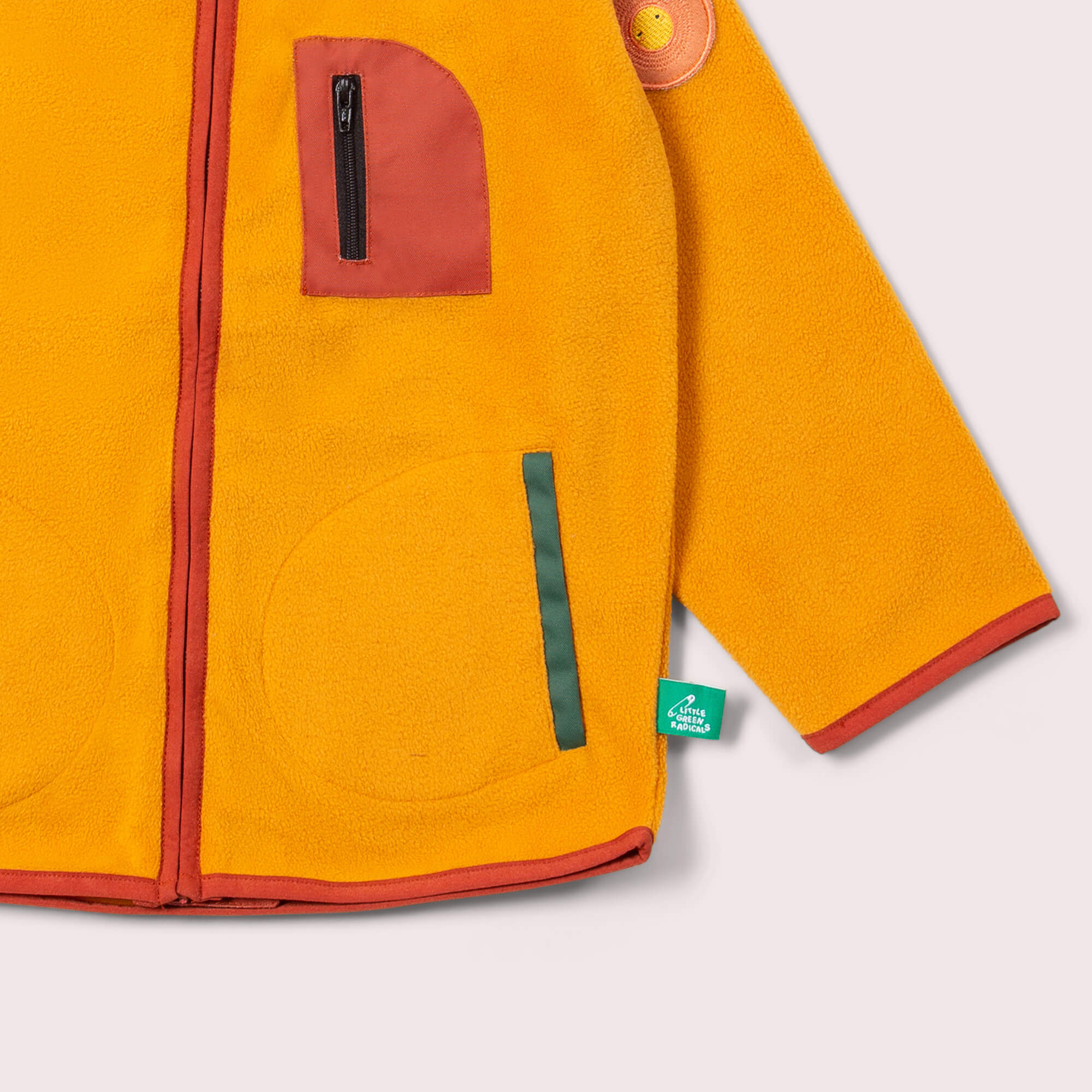 Gold Zip Up Recycled Polar Fleece Jacket