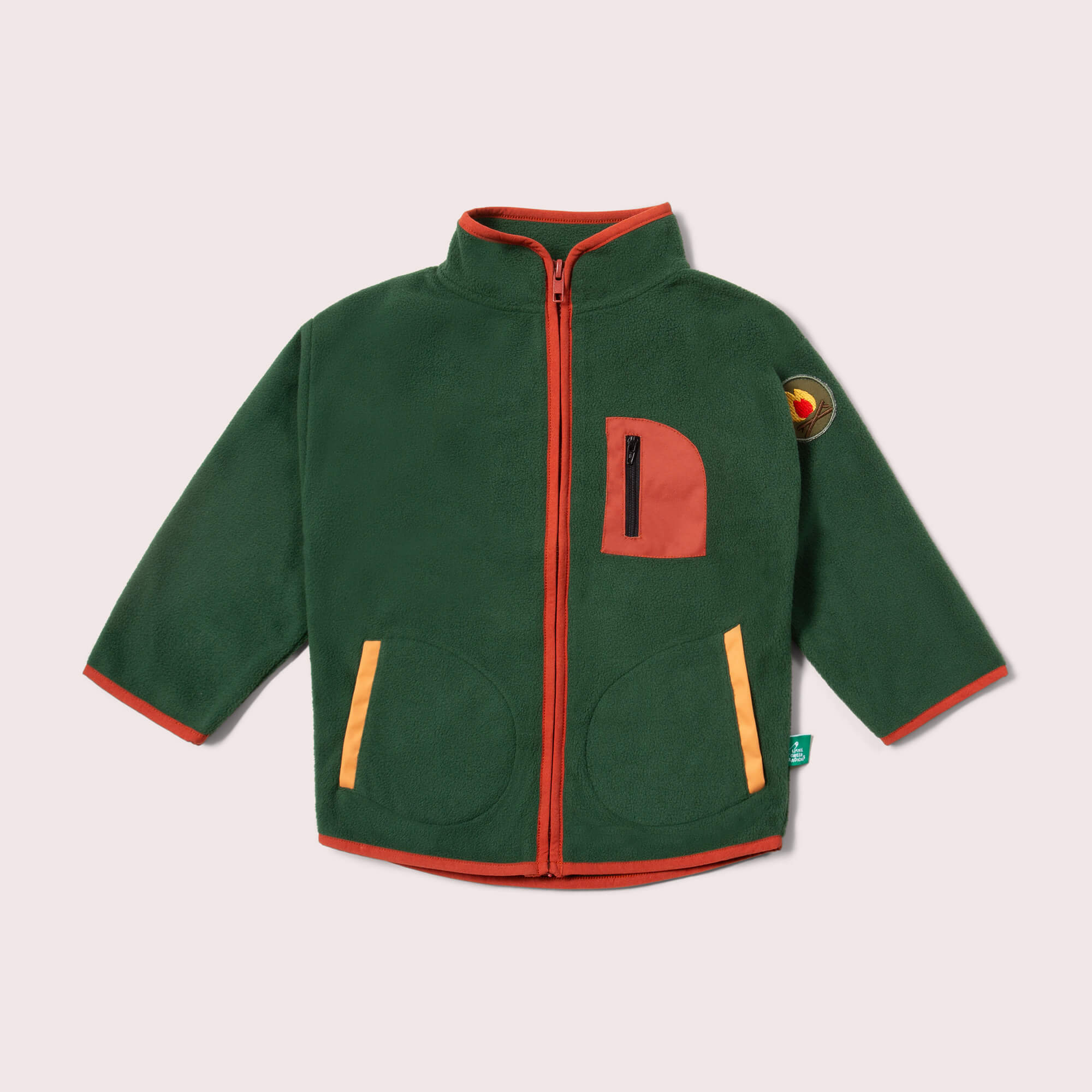 Olive Zip Up Recycled Polar Fleece Jacket
