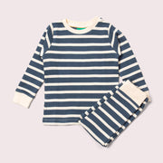 Midnight Blue Striped Organic Pyjamas NOT AVAILABLE for USA/AUS/CAN