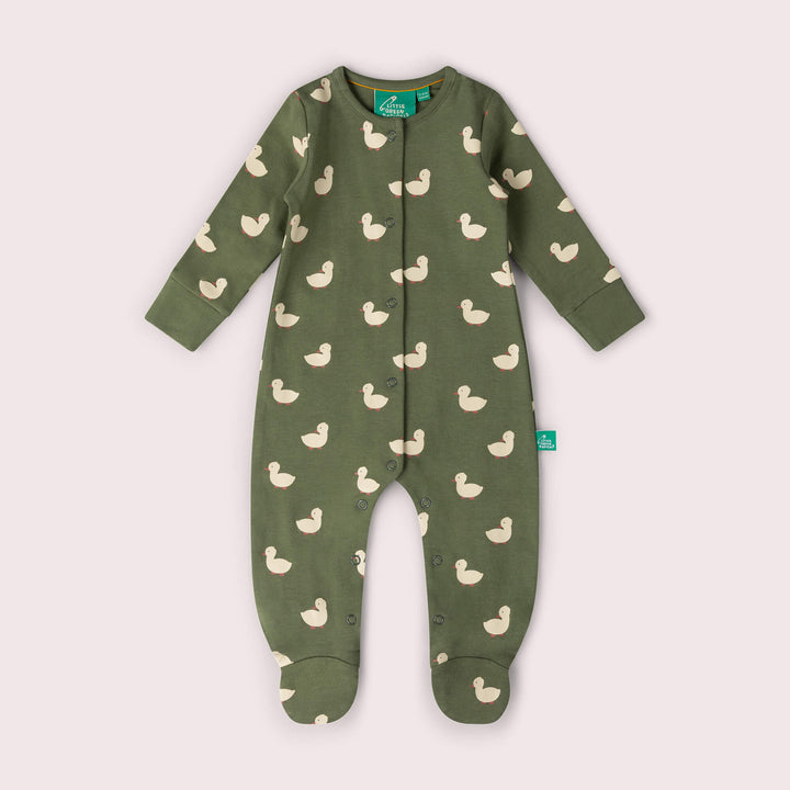 Olive Ducks Organic Babygrow Green / 12-18m