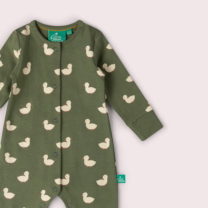 Olive Ducks Organic Babygrow Green / 12-18m