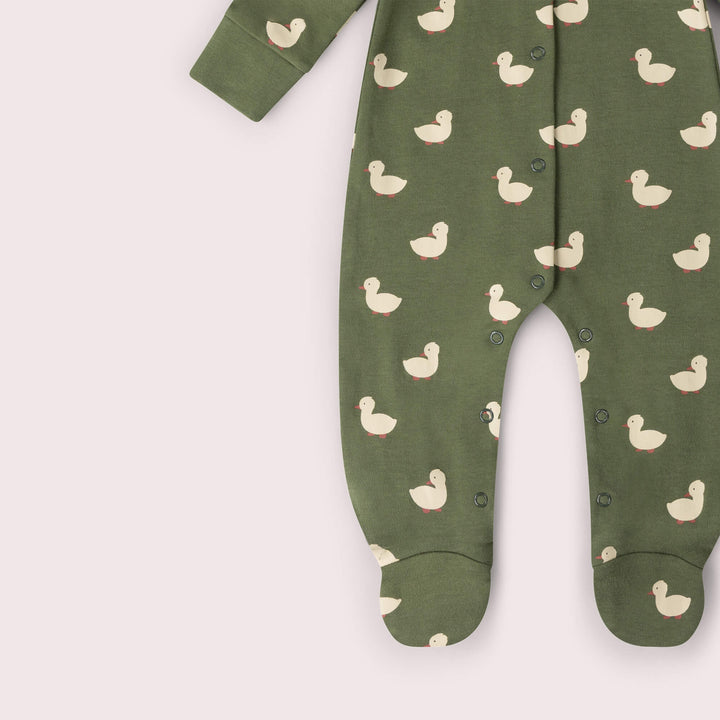 Olive Ducks Organic Babygrow Green / 12-18m