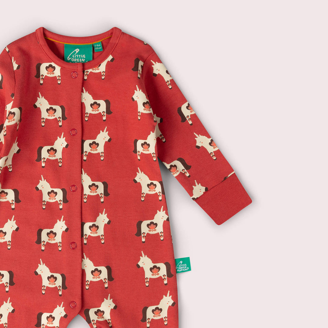 Little Unicorns Organic Babygrow Purple / 12-18m