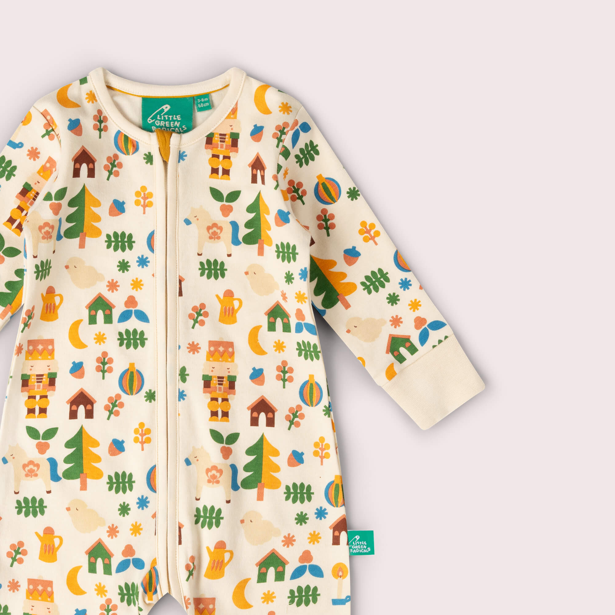 Toy Box Zip Organic Babygrow Multi / 12-18m
