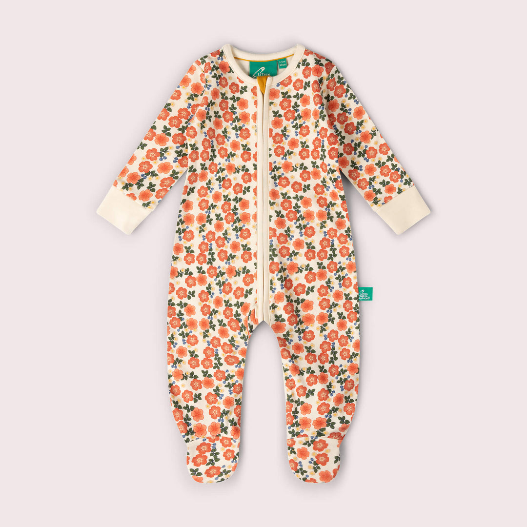 Petals Zip Organic Babygrow Multi / 12-18m