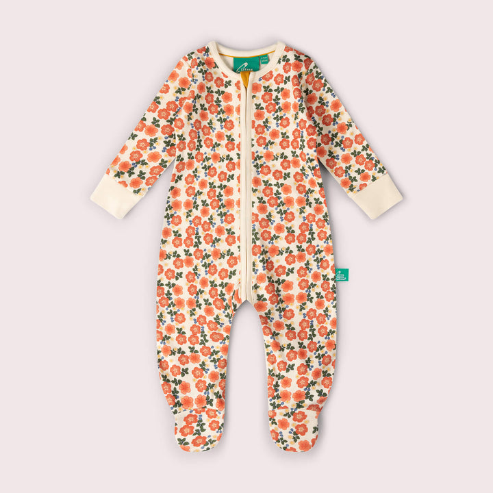 Petals Zip Organic Babygrow Multi / 12-18m