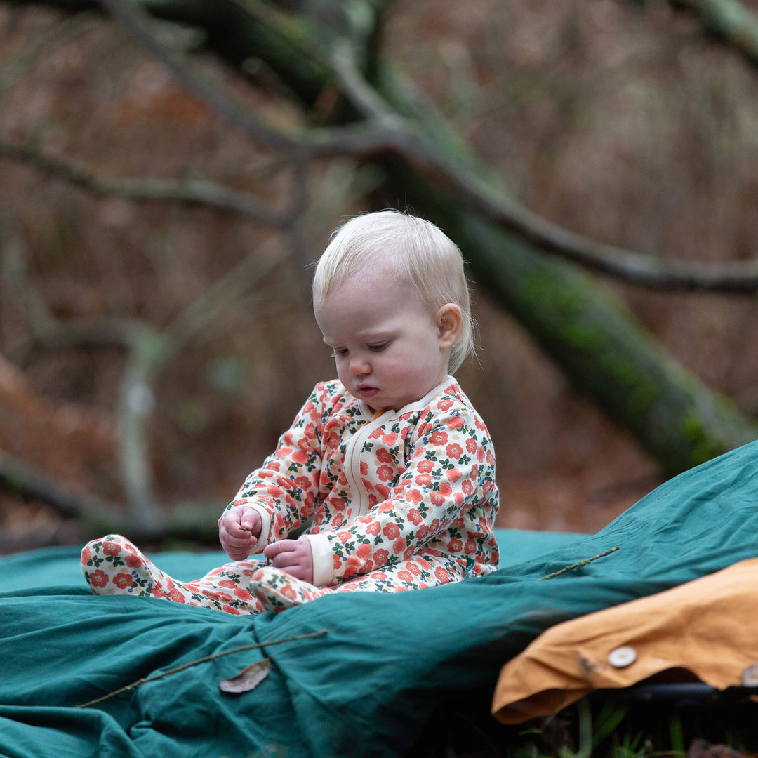 Petals Zip Organic Babygrow Multi / 12-18m