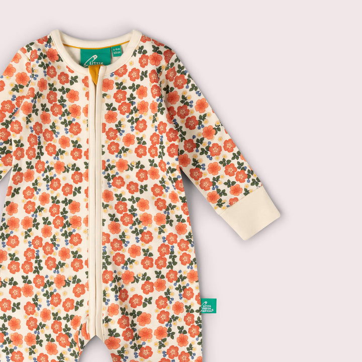 Petals Zip Organic Babygrow Multi / 12-18m