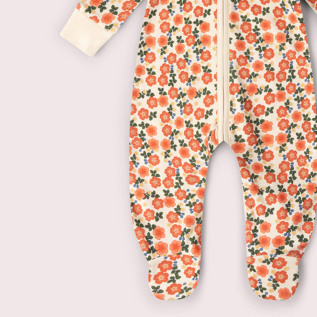 Petals Zip Organic Babygrow Multi / 12-18m