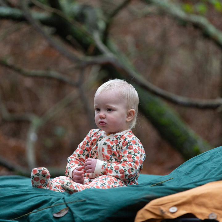 Petals Zip Organic Babygrow Multi / 12-18m
