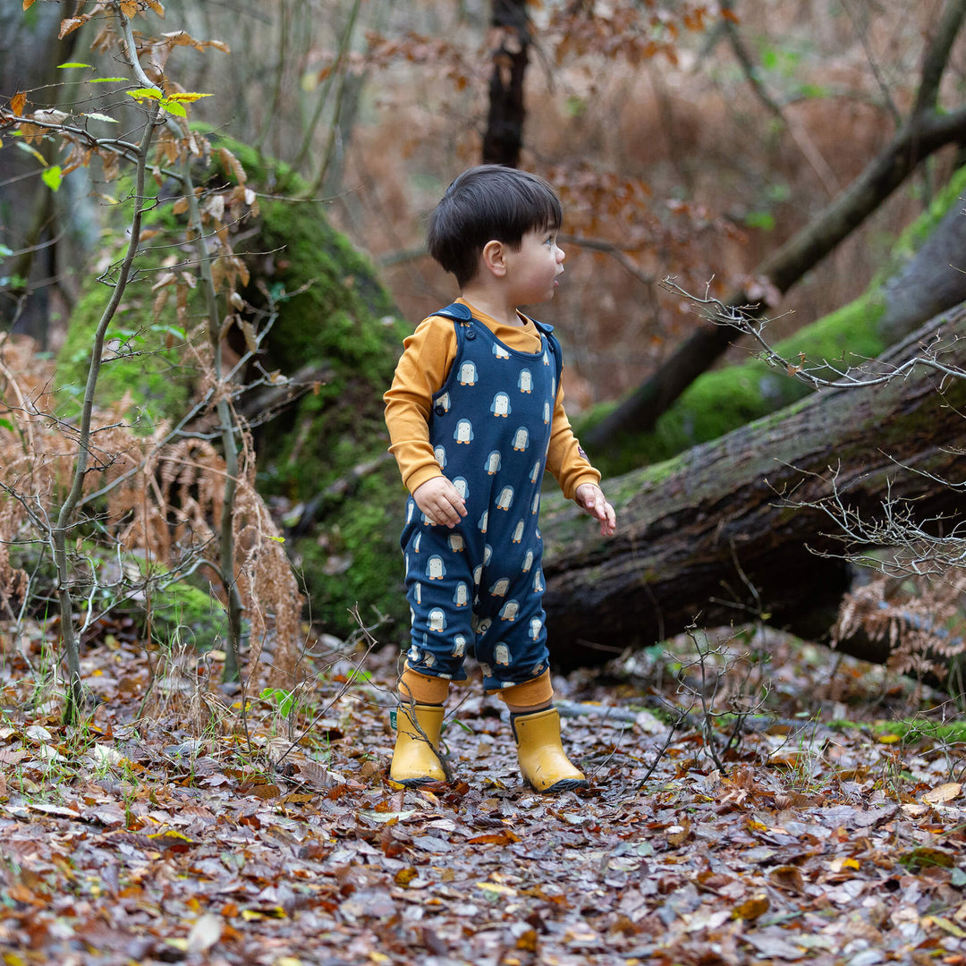 Blue Penguins Everyday Dungarees Navy / 3-4y