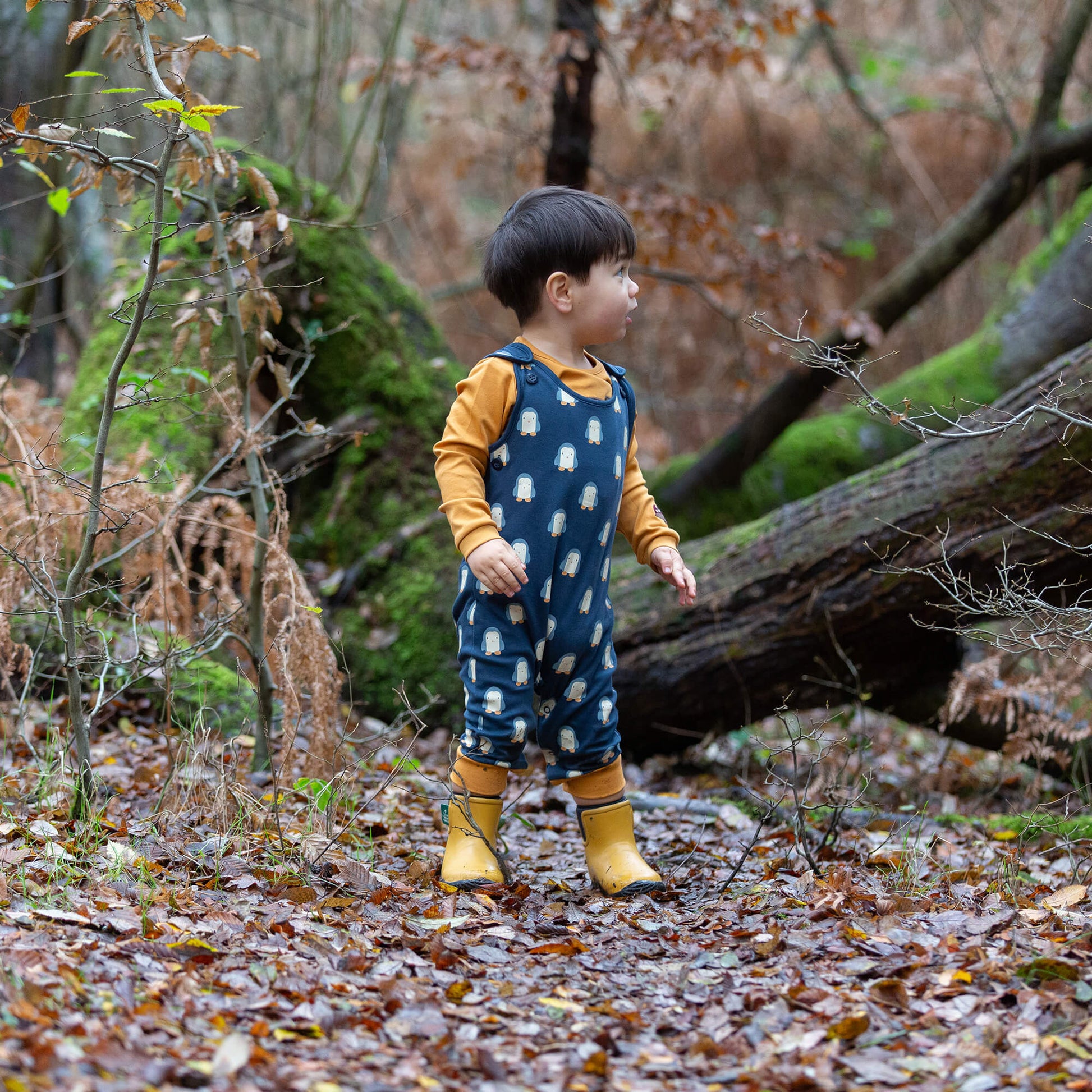 Blue Penguins Everyday Dungarees Navy / 3-4y