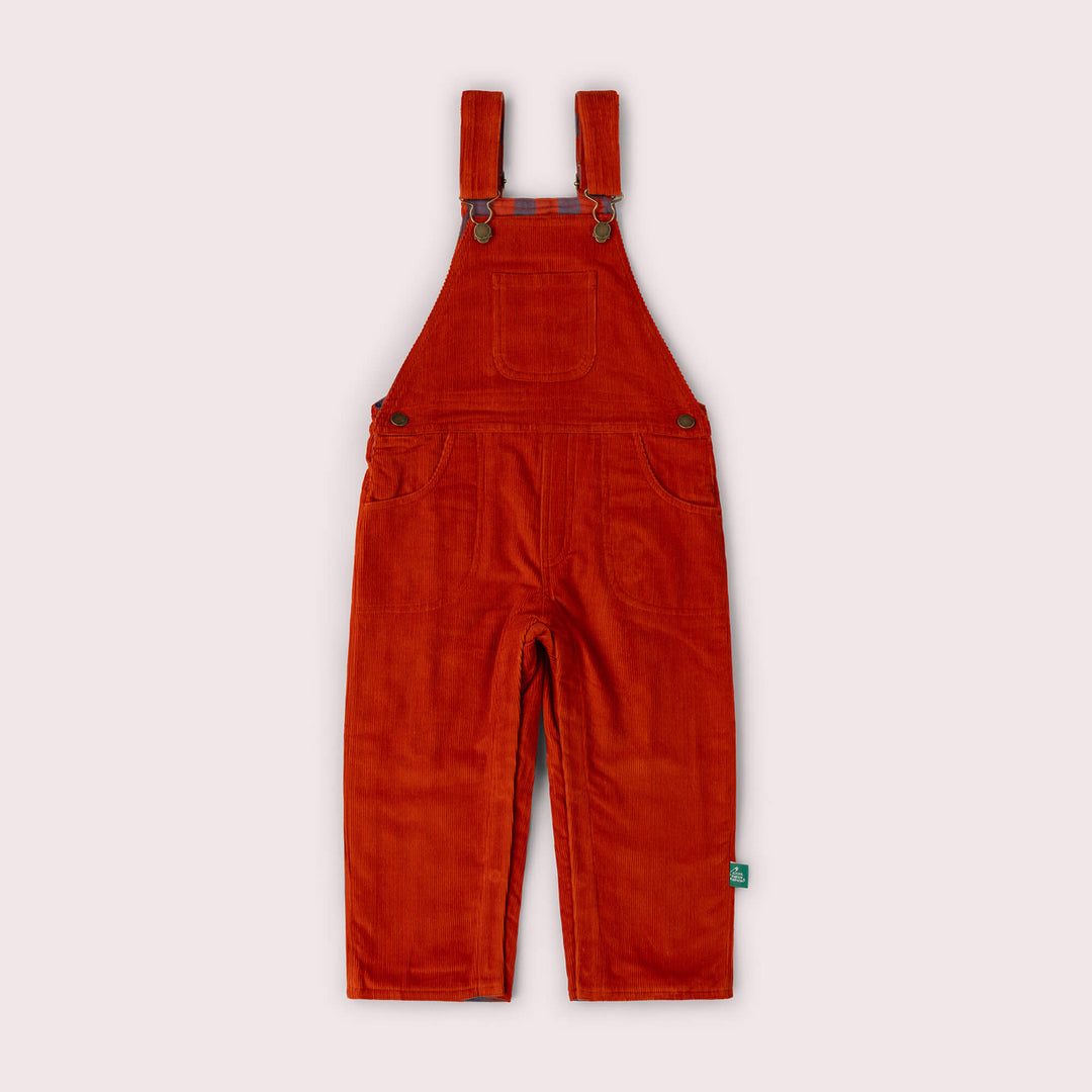 Burnt Ochre Lined Corduroy Dungarees Red / 6-7y