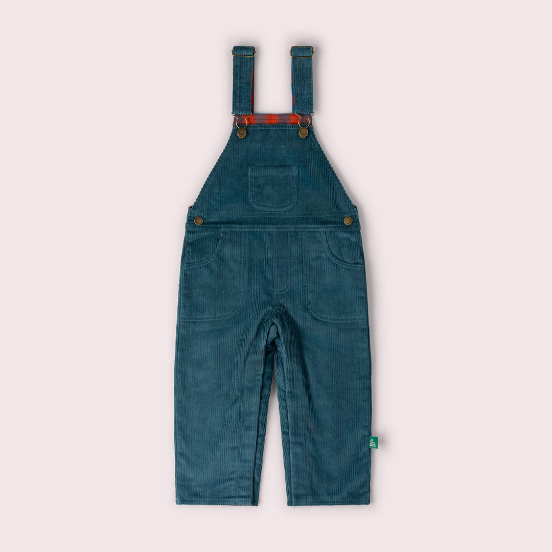 Calm Sea Lined Corduroy Dungarees Blue / 6-7y