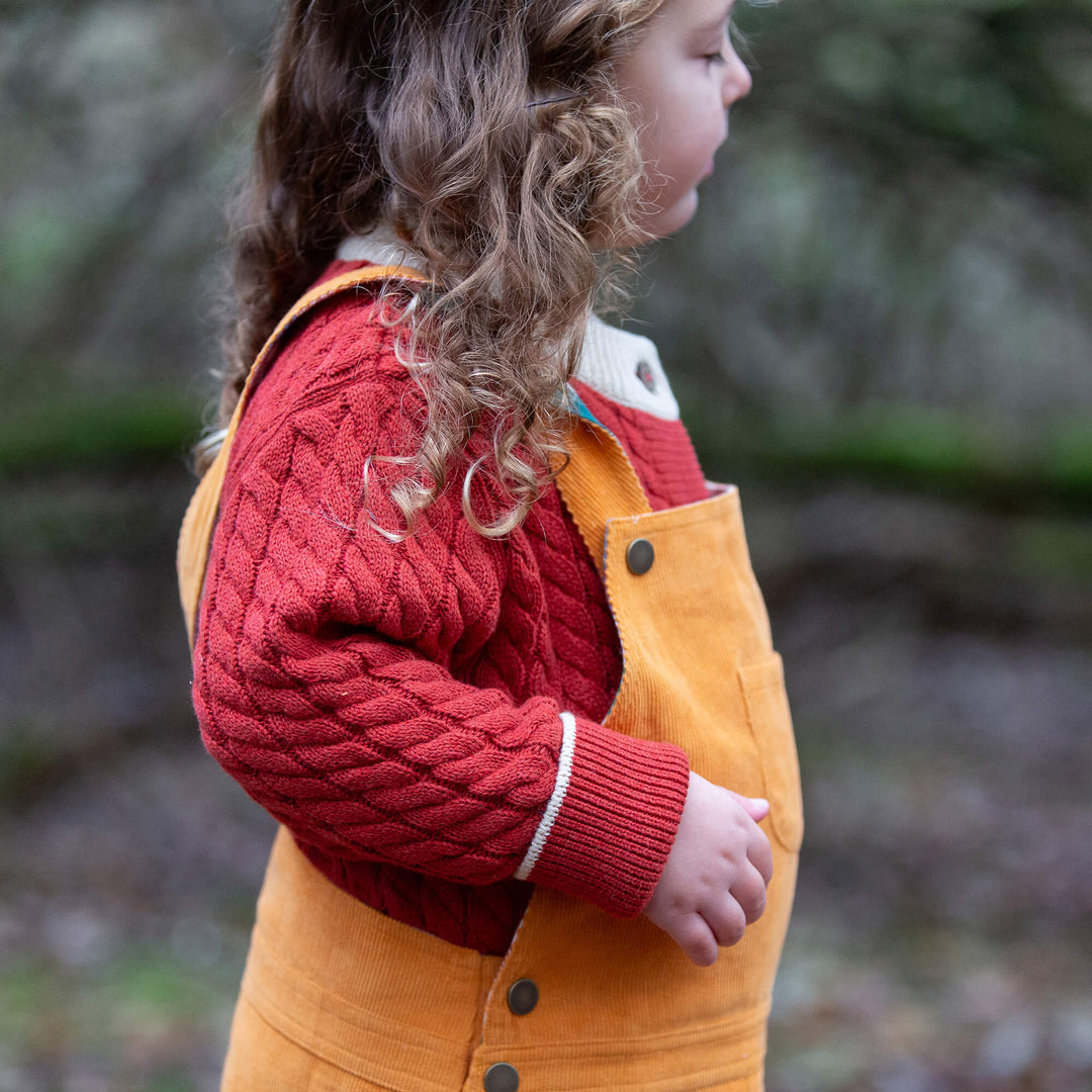Sunflower Lined Corduroy Dungarees Gold / 6-7y