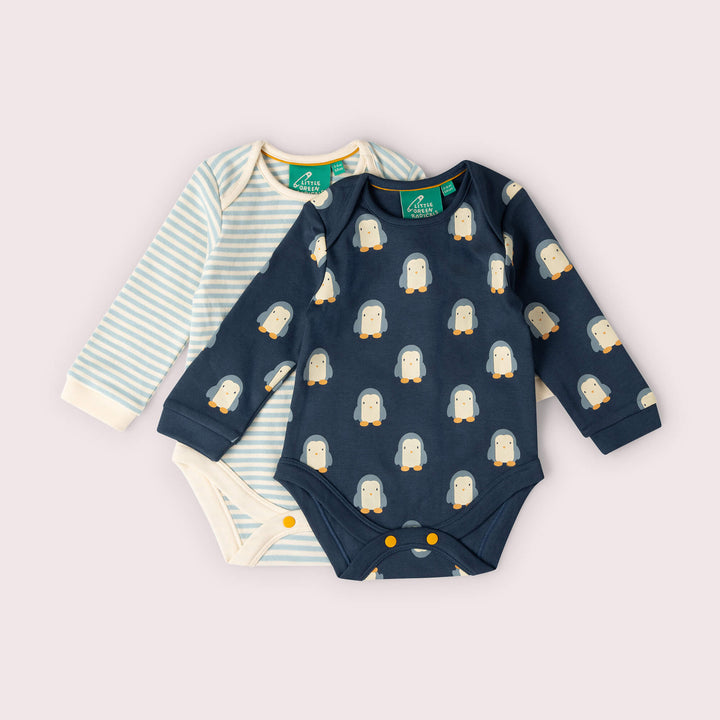 Blue Penguins Baby Bodysuit 2 Pack Navy / 18-24m