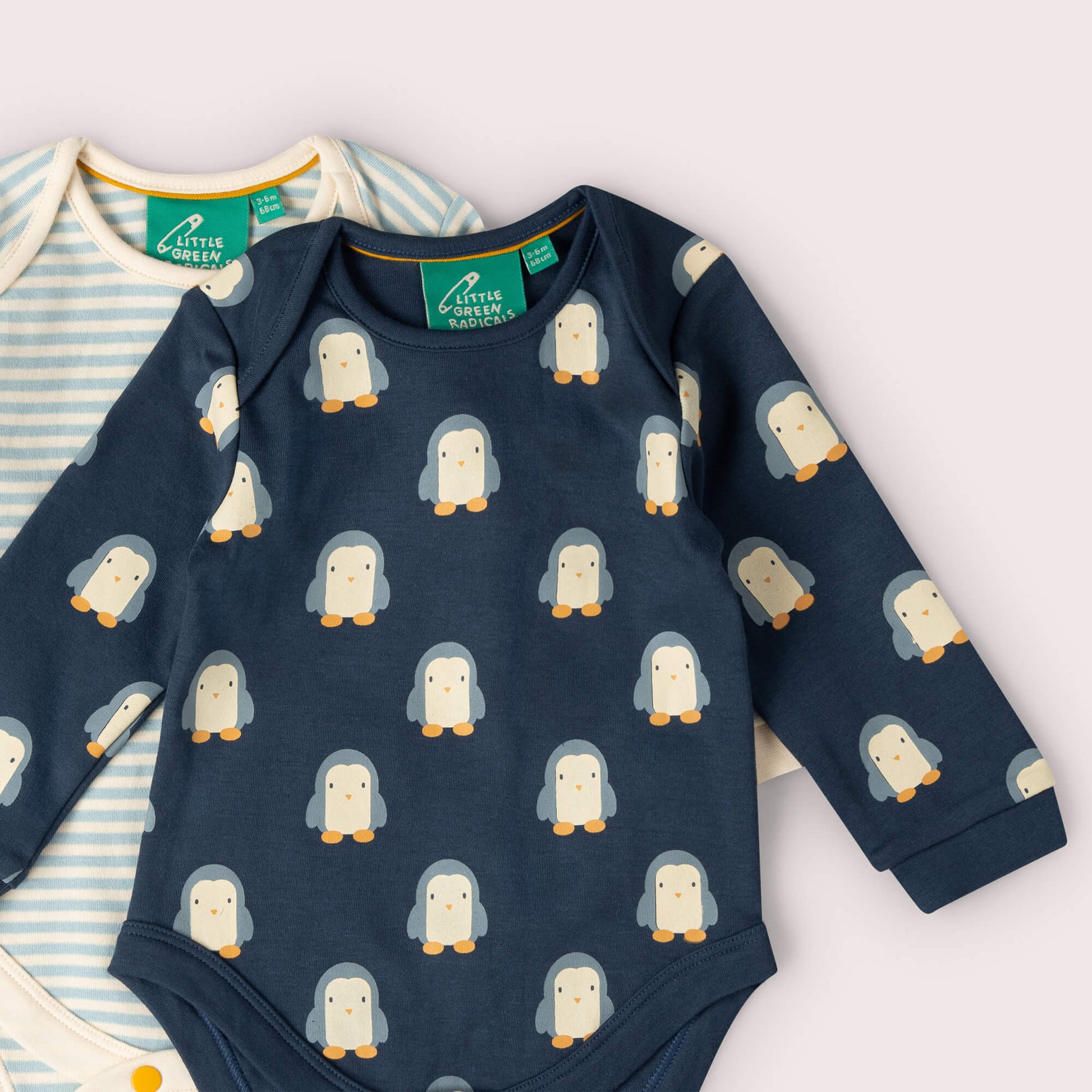 Blue Penguins Baby Bodysuit 2 Pack Navy / 18-24m