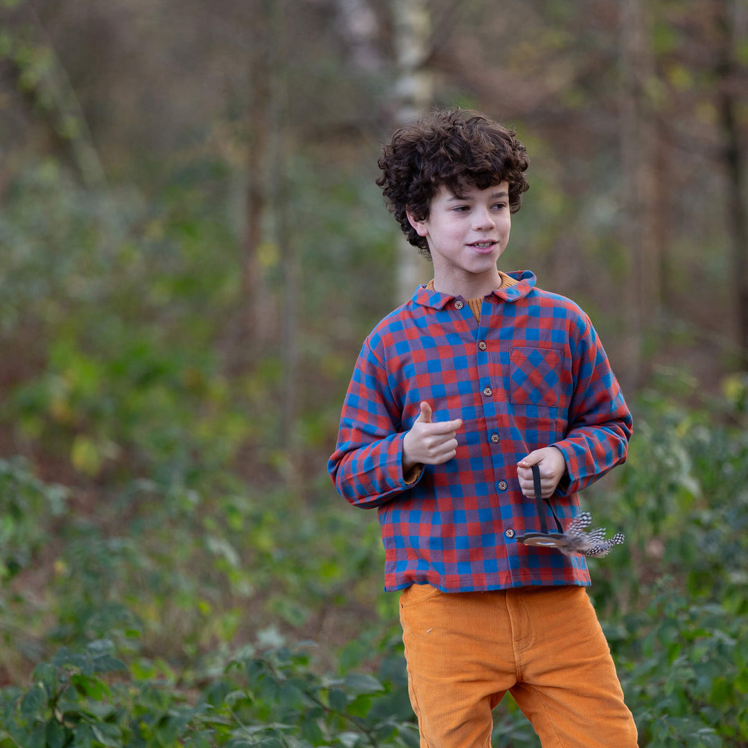 Burnt Ochre Check Long Sleeve Shirt Multi / 7-8y