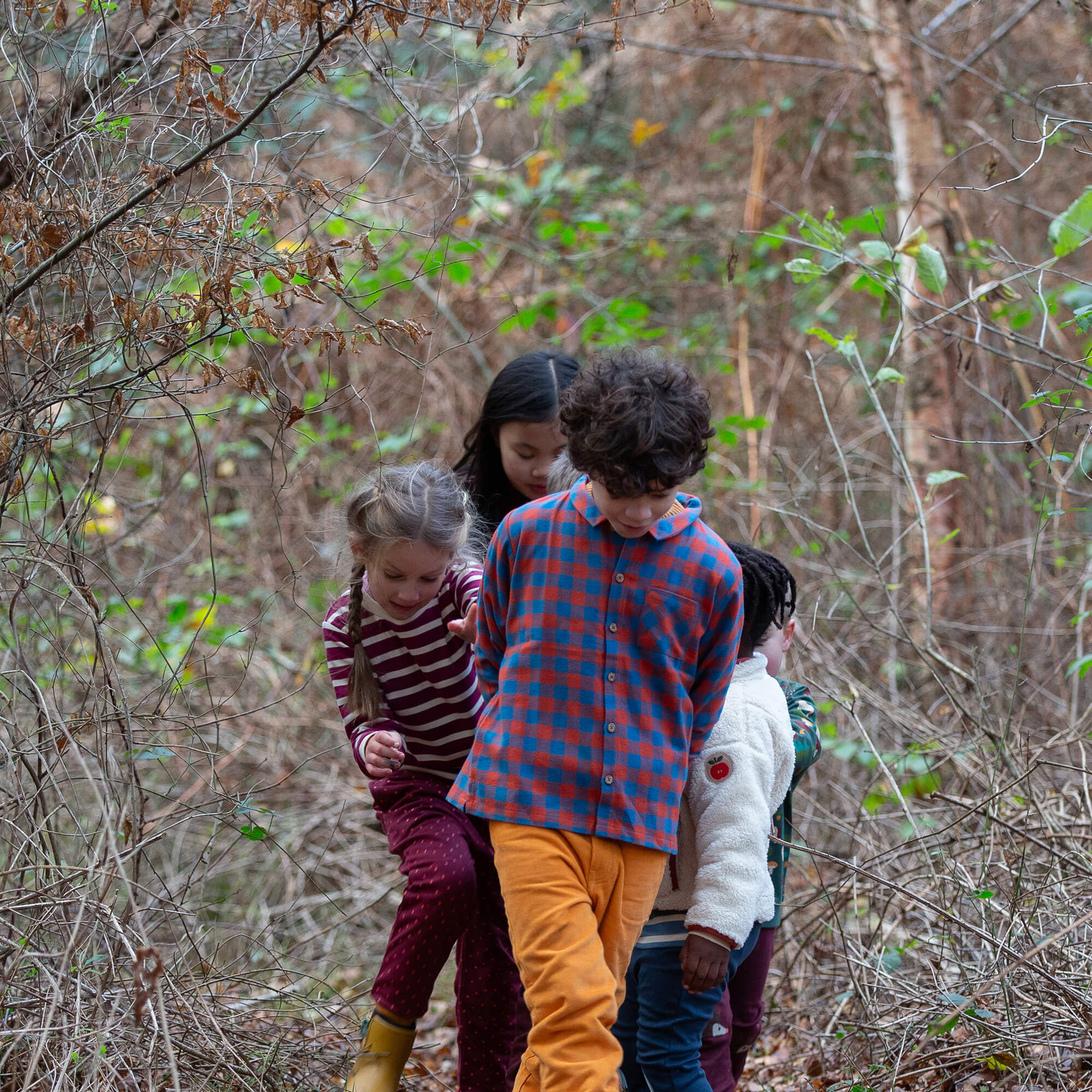 Burnt Ochre Check Long Sleeve Shirt Multi / 7-8y