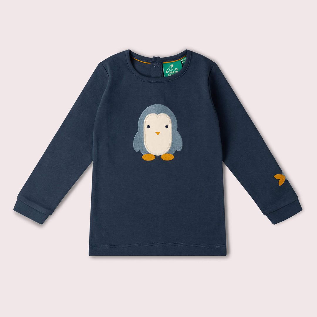 Blue Penguins Applique Long Sleeve T-Shirt Navy / 4-5y