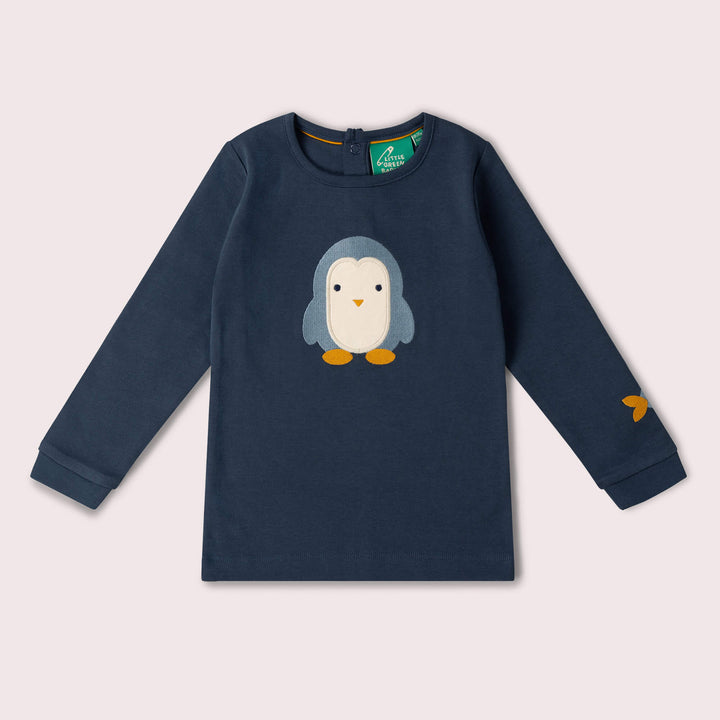 Blue Penguins Applique Long Sleeve T-Shirt Navy / 4-5y