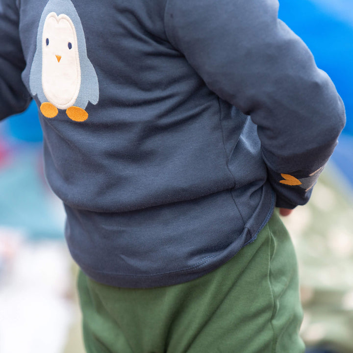 Blue Penguins Applique Long Sleeve T-Shirt Navy / 4-5y