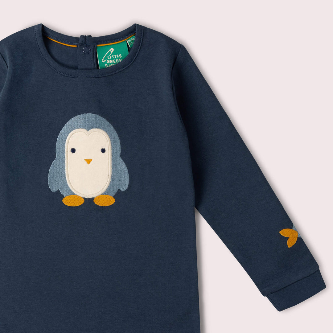 Blue Penguins Applique Long Sleeve T-Shirt Navy / 4-5y