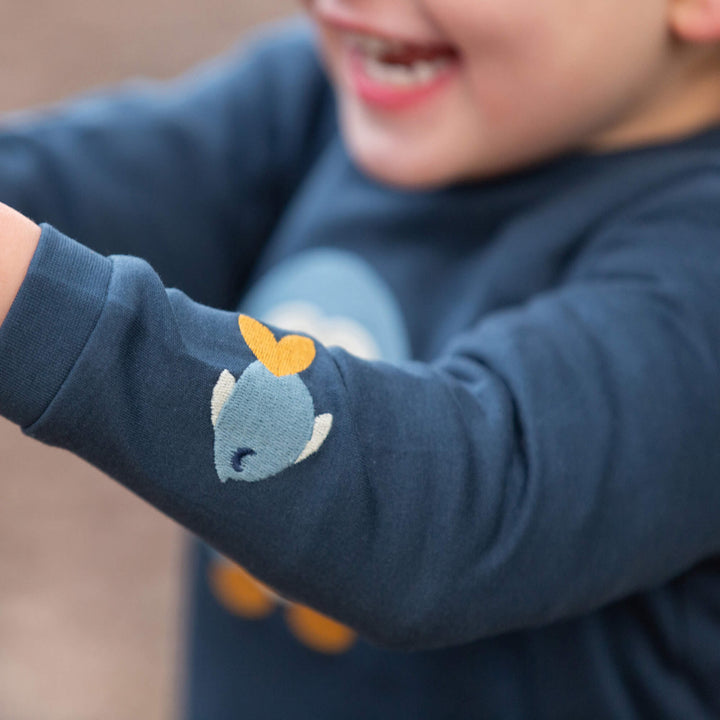 Blue Penguins Applique Long Sleeve T-Shirt Navy / 4-5y