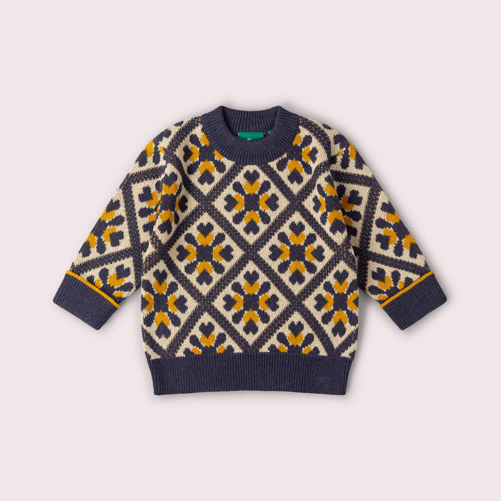 Diamond Crochet Snuggly Knitted Jumper Multi / 7-8y