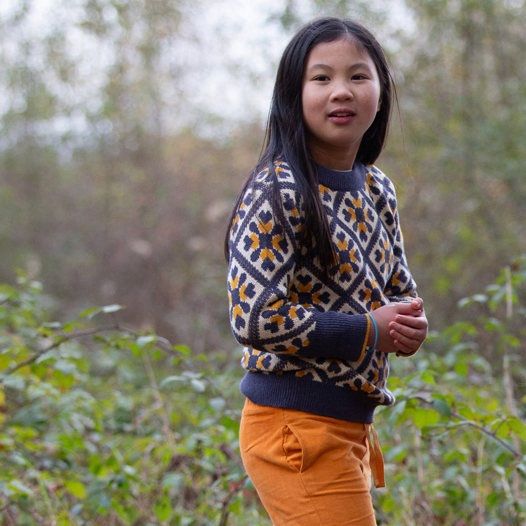 Diamond Crochet Snuggly Knitted Jumper Multi / 7-8y