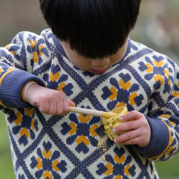 Diamond Crochet Snuggly Knitted Jumper Multi / 7-8y