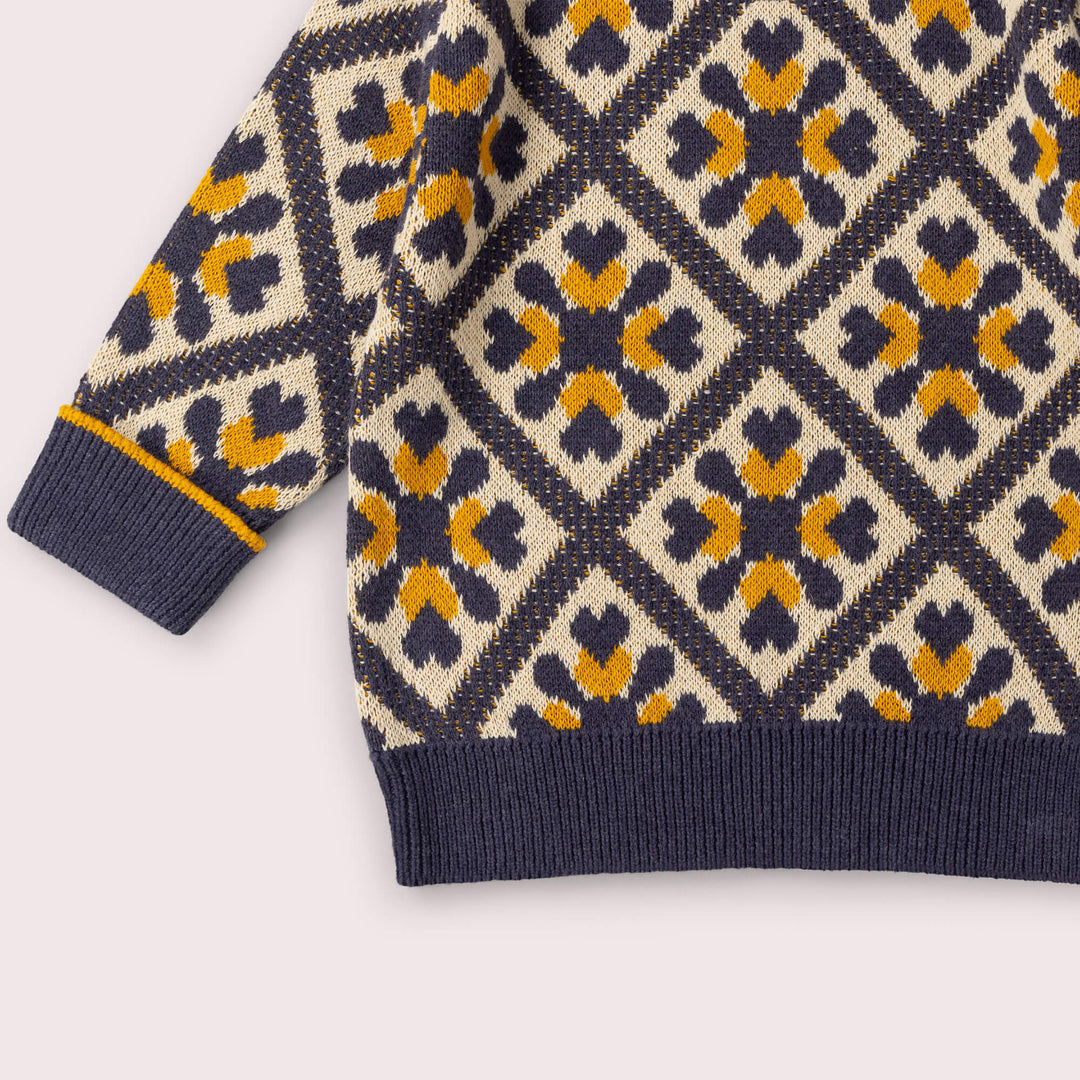 Diamond Crochet Snuggly Knitted Jumper Multi / 7-8y