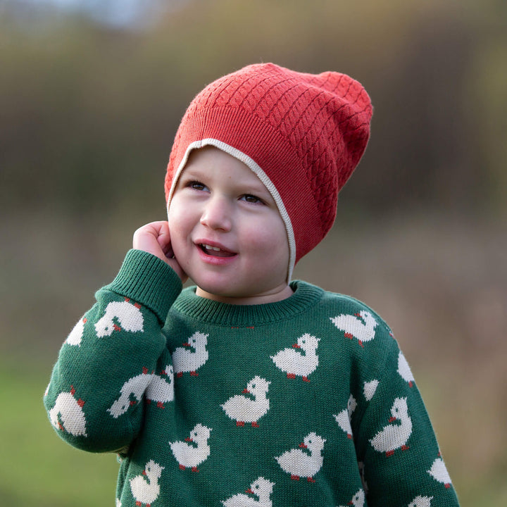 Olive Ducks Snuggly Knitted Jumper Green / 7-8y