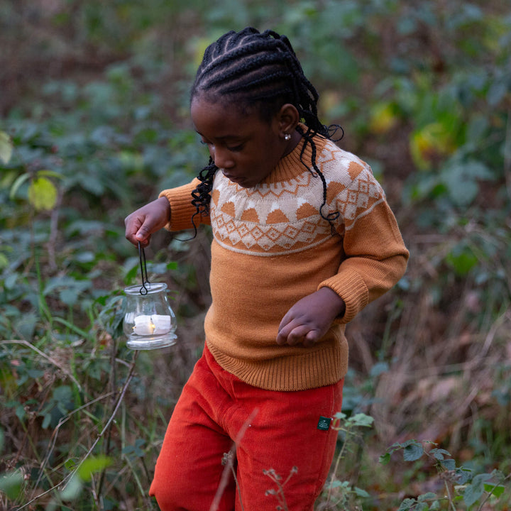 Mountain Fairisle Snuggly Woollen Jumper Gold / 7-8y