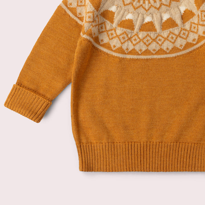 Mountain Fairisle Snuggly Woollen Jumper Gold / 7-8y