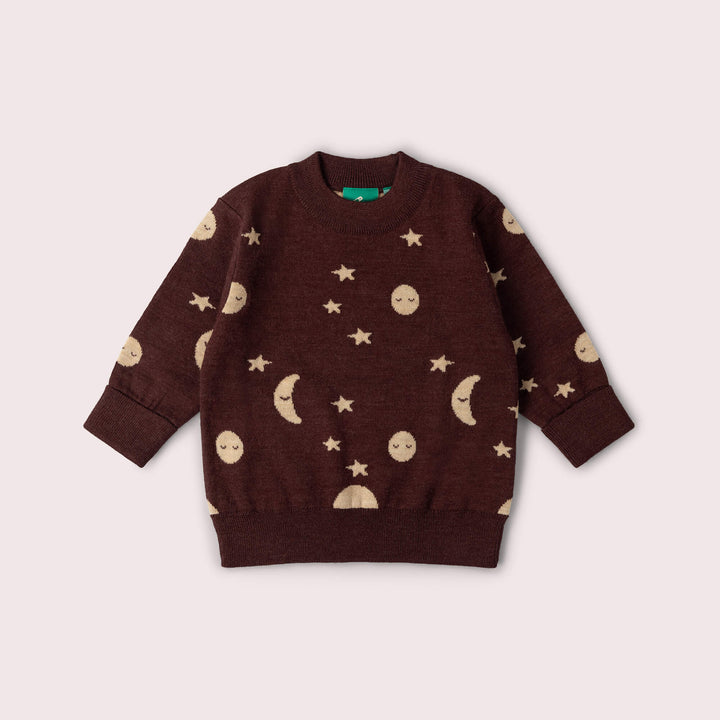Moon Fairisle Snuggly Woollen Jumper Brown / 7-8y