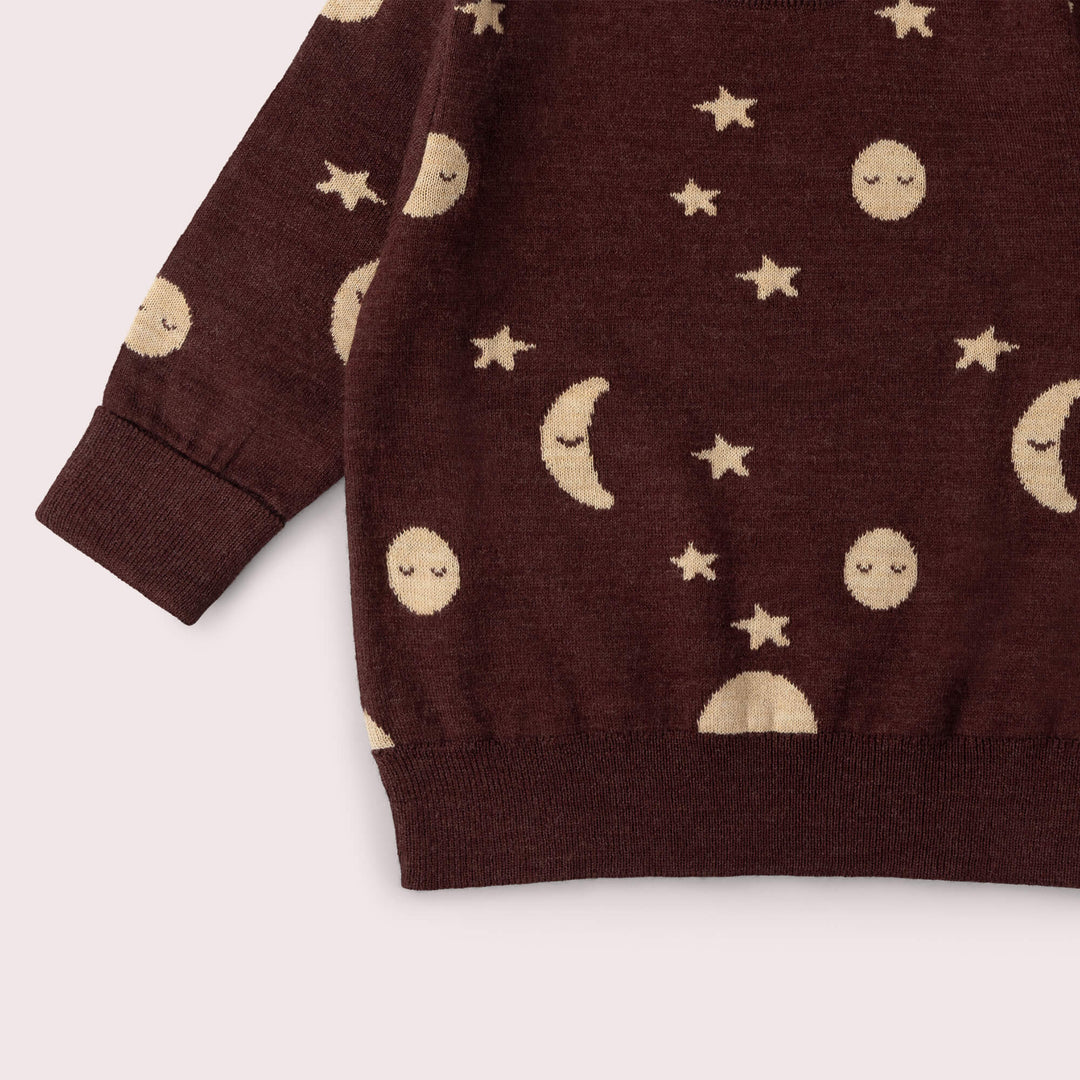 Moon Fairisle Snuggly Woollen Jumper Brown / 7-8y