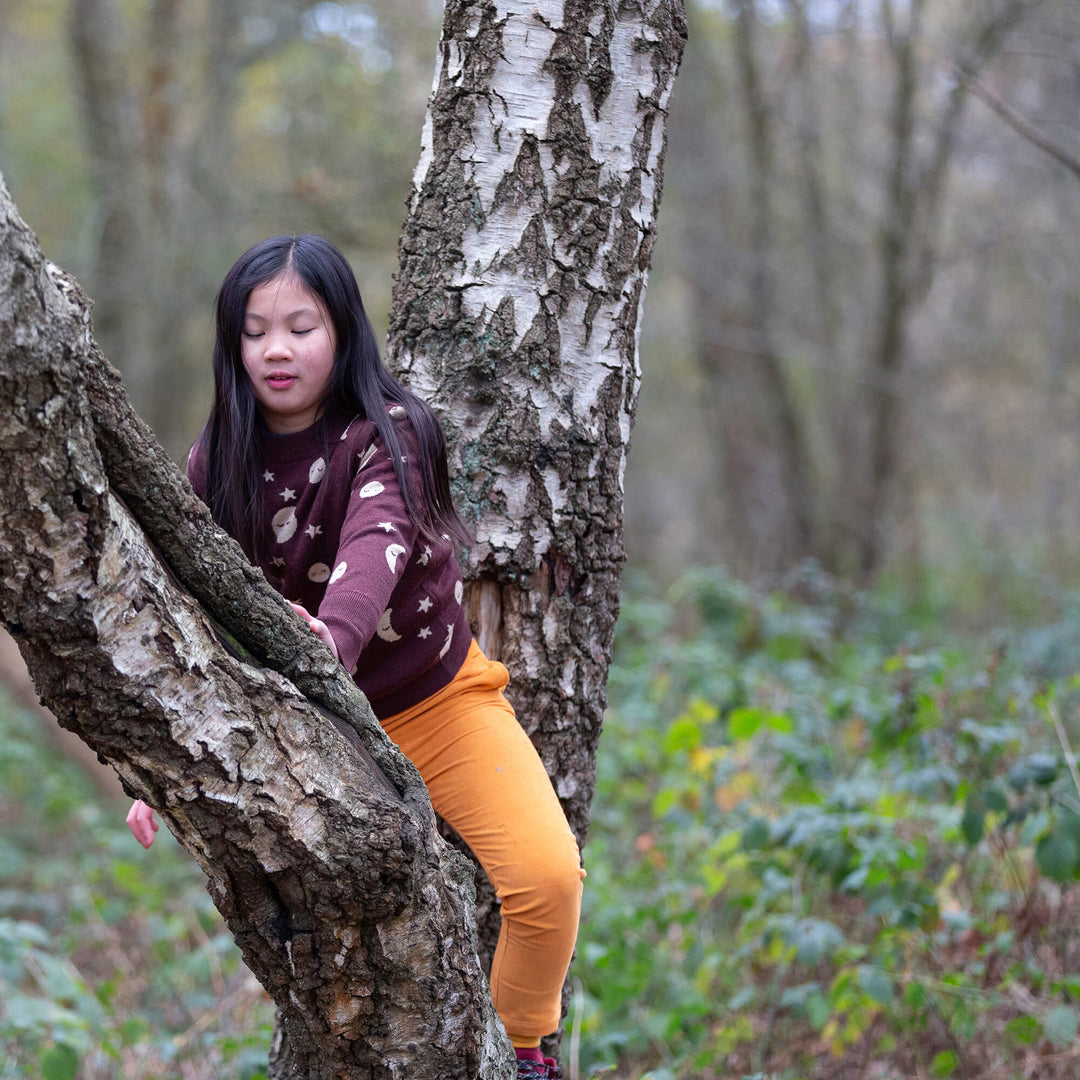 Moon Fairisle Snuggly Woollen Jumper Brown / 7-8y